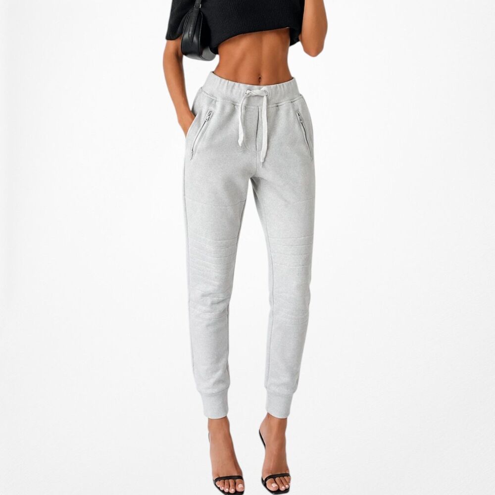 Sincerely Jules Gray High Waisted Knit Drawstring Joggers Sweatpants Size XS